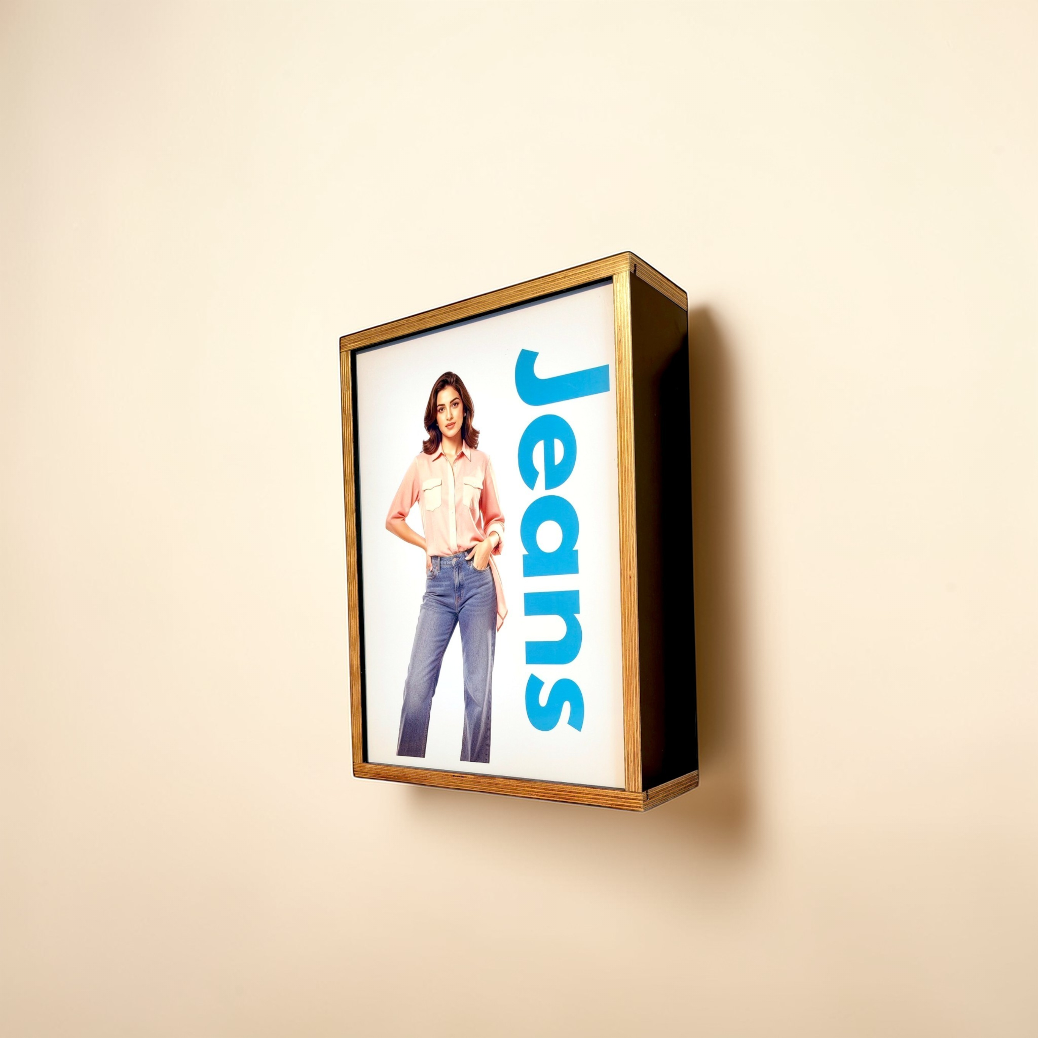 Valomainos -laatikko A3, Puu / Akryyli